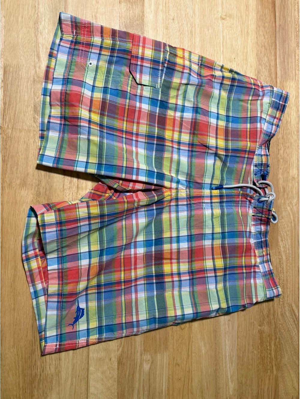 Tommy Bahama Men’s XL Madras Plaid Swim Trunks Board Shorts Multicolor